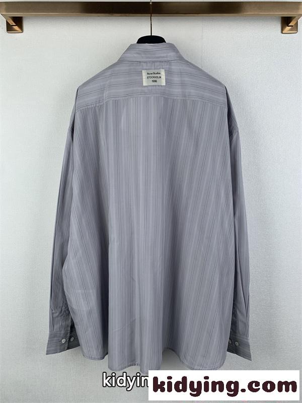 ストライプ柄 ACNE STUDIOS アクネ ストゥディオズ スーパーコピー シャツ ルーズシルエット ライトグレー 長袖-2