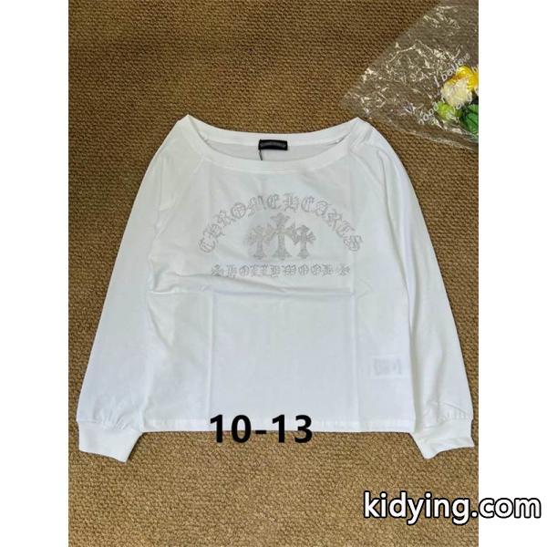 定番 ホワイト&ブラック プリント クロムハーツ コピー 長袖Tシャツ カジュアル CHROME HEARTS-3