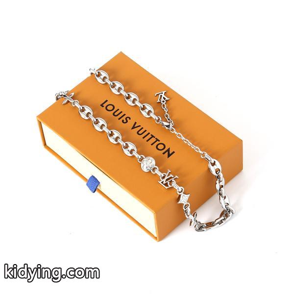 ☆LOUIS VUITTON x Nigo☆ M03189☆ルイヴィトンネックレスコピー LV SAILOR MEDIUM CHAIN サイズ50-58cm-1