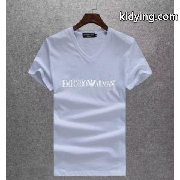 超激得大人気シンプルTシャツ半袖大人アルマーニ コピーARMANIチュニックカジュアルブラックホワイトブルー-1