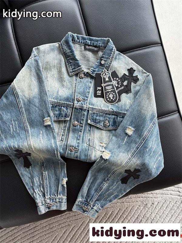 CHROME HEARTS クロムハーツ コピー デニムジャケット ヴィンテージ加工 無骨 トレンド 2026新作-4