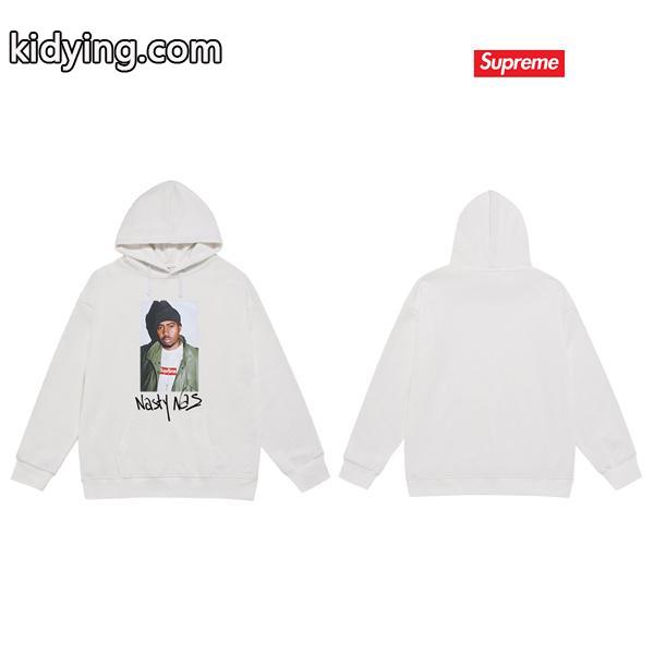ブラック 2025秋冬 クラシックフォト風 シュプリーム Supreme コピー Nasty Nas パーカー-0