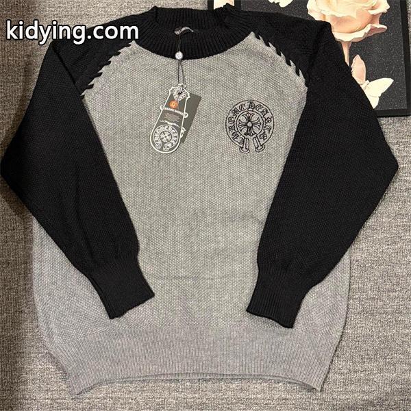 上質編み地 バイカラー クロムハーツ Chrome Hearts コピー ニット 立体シルエット 高級感演出-0