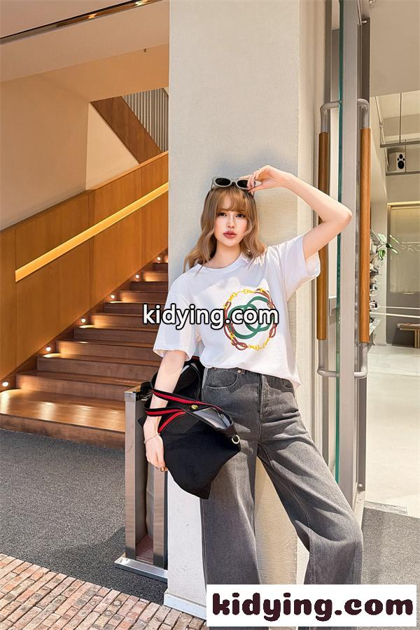 ロゴプリントTシャツ チェーンデザイン 大人気 GUCCI グッチ コピー Tシャツ カジュアルストリート 2026新作-6