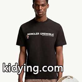 ホワイト ブラック 半袖Tシャツ MONCLER GRENOBLE モンクレール グルノーブル コピー 胸元ロゴプリント クルーネック シンプルカジュアル-0