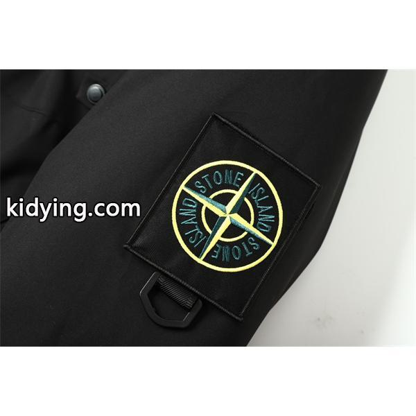 ブラック 高耐久素材 防風強化 ハイスペックフーデッド ダウンジャケット STONE ISLAND ストーンアイランド コピー-3