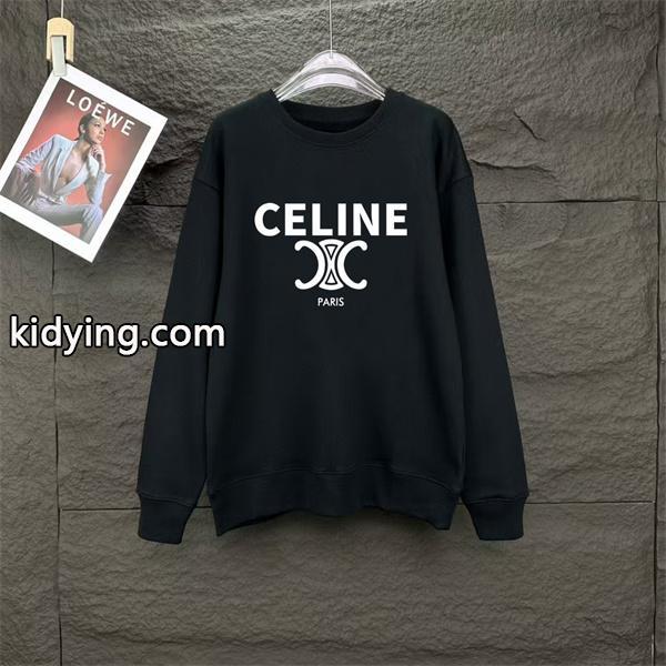 CELINE セリーヌ コピー 魅力急上昇!2025秋冬冬支度 ブラック アイコニック スウェット-0