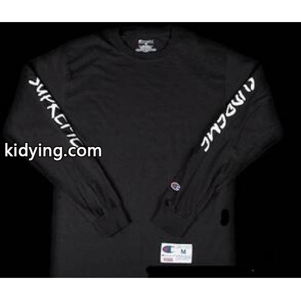 定番のアイテム シュプリーム チャンピオンロングスリーブ 圧倒的なTシャツ ブラック_長袖Tシャツ_メンズファッション_スーパーコピーブランド激安通販 専門店-0