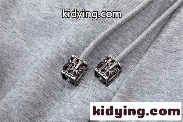 グレー スウェットパンツ Chrome Hearts クロムハーツ コピー クロスロゴ 膝ウォッシュ加工 ドローコード付き イージーパンツ-7