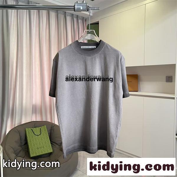 アレキサンダーワン コピー ロゴTシャツ Alexander wang ミニマルデザイン オーバーフィット シンプル-2