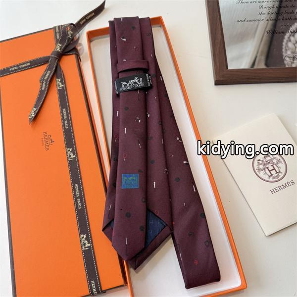 エルメスHermes激安メンズネクタイドット総柄シルクジャカード手工仕立て上品配色ビジネス対応-2