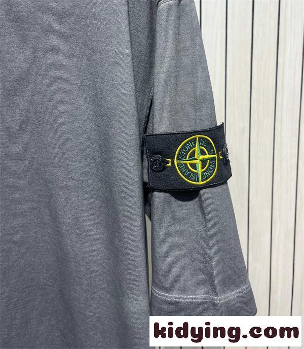 高評価 グラデーション Tシャツ ライトグレー 半袖 カジュアル STONE ISLAND コピー ストーンアイランド-8