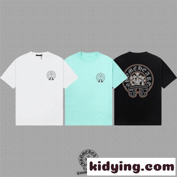 話題 ブラック レッド ストリート トレンド注目 半袖Tシャツ CHROME HEARTS クロムハーツ コピー-1