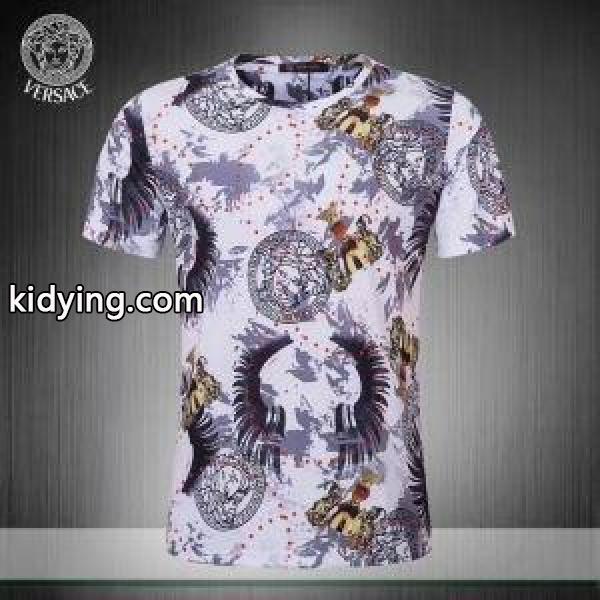 赤字超特価得価トレンドTシャツブラックホワイト男性用オフィス用レイヤードコーデVERSACEヴェルサーチ t シャツ コピー-0
