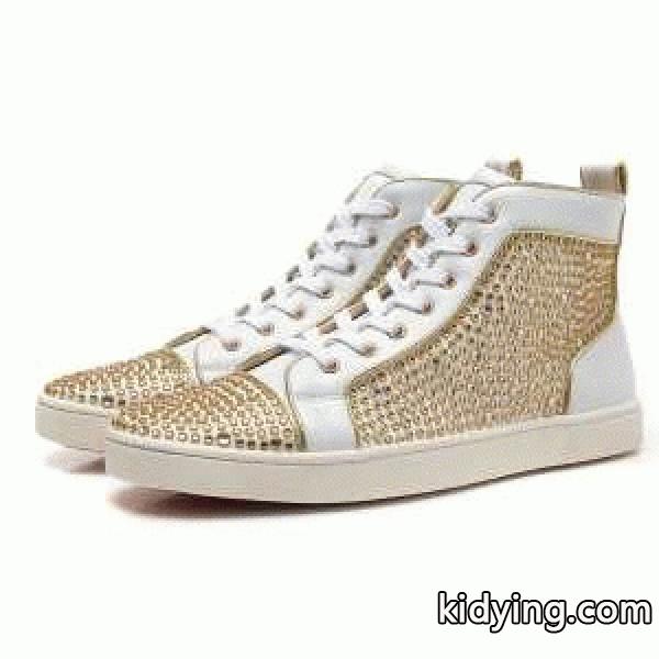 人気上昇CHRISTIAN LOUBOUTINクリスチャンルブタン スニーカー コピー　ハイカット　レザー　メンズシューズ　靴　スパイク　ホワイト-0