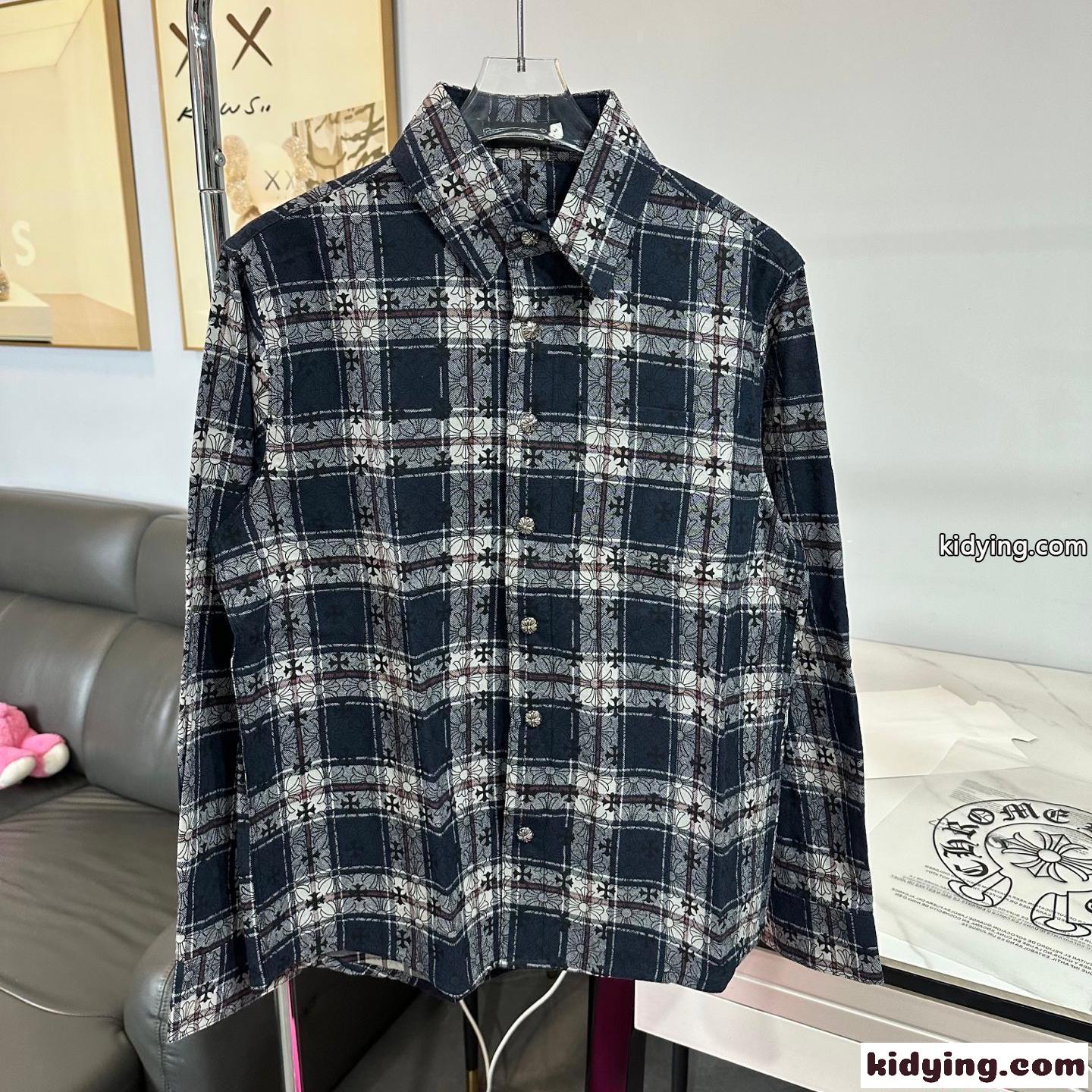 クロムハーツ コピー Tシャツ クロスモチーフ総柄 ジャカードチェック 柔らかコットン素材 ディテール重視 高級感モデルChrome Hearts-0