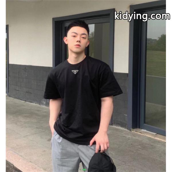 高級感がある人気商品 春夏 PRADA プラダ 半袖Tシャツ 2色可選_半袖Tシャツ_メンズファッション_スーパーコピーブランド激安通販 専門店-0