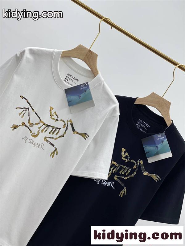 ネイビー展開 プリント 半袖Tシャツ 高級 柔らか質感 ARCTERYX 個性際立つ アークテリクス 偽物-3