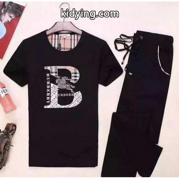 高級感を引き立てる 2015 BURBERRY バーバリー 半袖Tシャツ 上下セット 2色可選_半袖Tシャツ_メンズファッション_スーパーコピーブランド激安通販 専門店-0