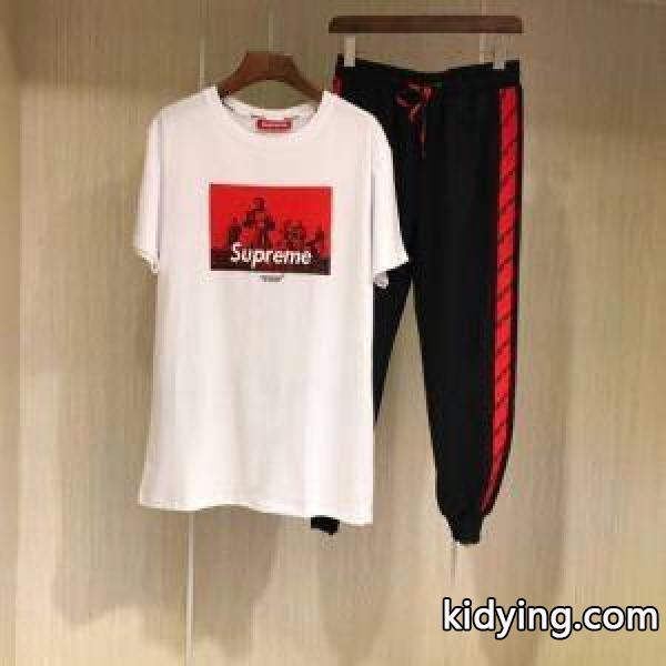 個性を引き立てSupremeシュプリーム通販激安スポーツTシャツ&ロングパンツセットアップ人気上下セット-0