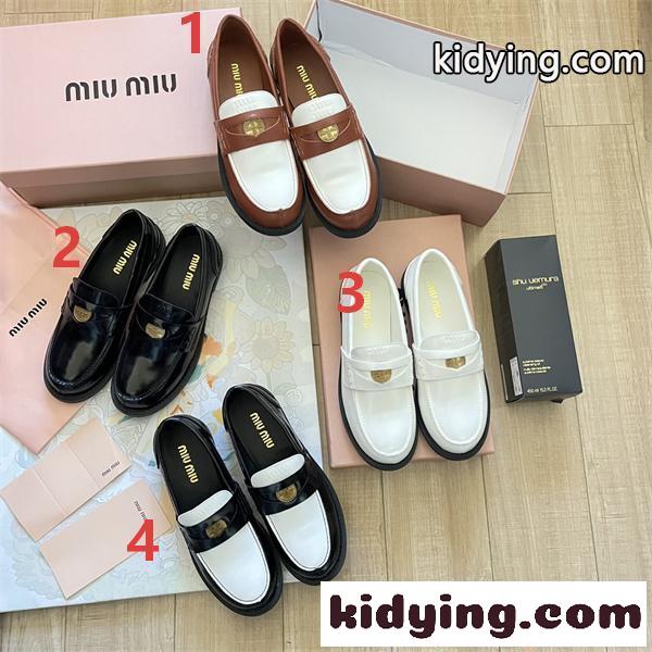 ローファー MIUMIU ミュウミュウ コピー レディース 上品クラシック 厚底ソール 通学 通勤-0