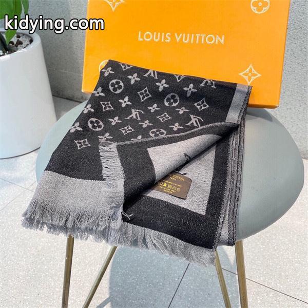 Louis Vuitton ルイ・ヴィトン 限定リバーシブル カシミヤシルクマフラー 48×200cm-1