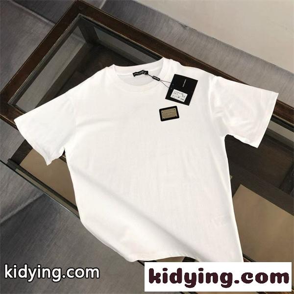 メタルプレート 胸元アクセント ベーシックシルエット DOLCE & GABBANA ドルチェ&ガッバーナ コピー 半袖Tシャツ デイリーファッション-1