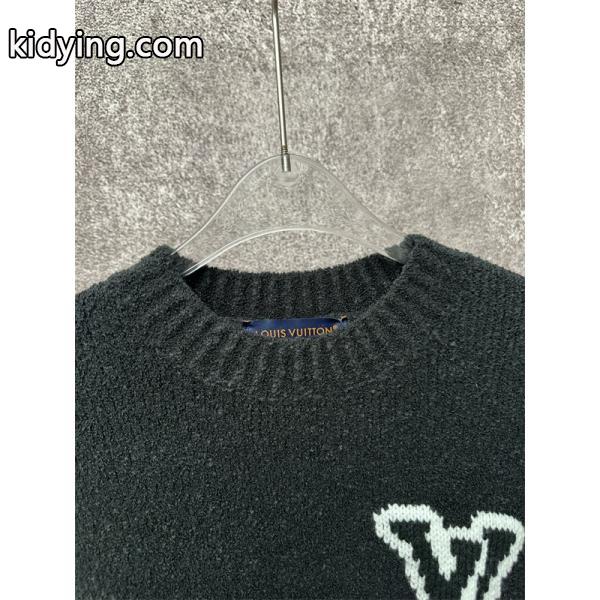 ロゴニット ブラック クルーネック メンズ お洒落 LOUIS VUITTON ルイヴィトン 偽物-4
