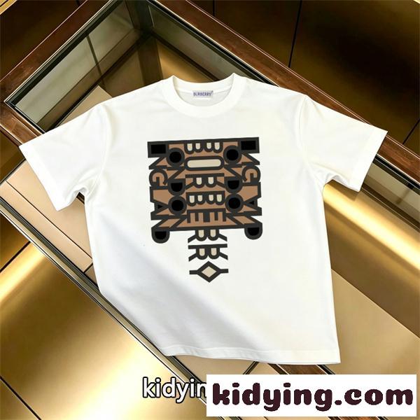 BURBERRY バーバリー コピー 半袖Tシャツ レタリングロゴ スクエアグラフィック 個性派デザイン 視線集中 ホットアイテム-1