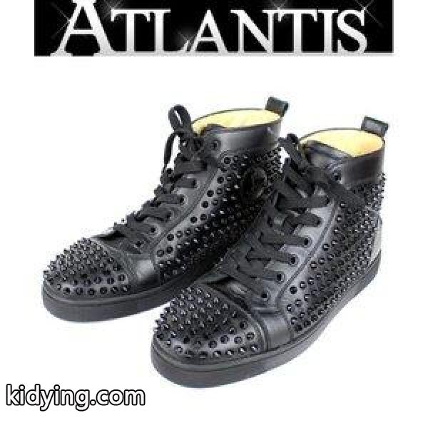 Christian louboutin 銀座 SALE! クリスチャン・ルブタン メンズ スパイク スニーカー 黒 レザー 靴 size42 1/2 :072798:atlantis - 通販ショッピング-0