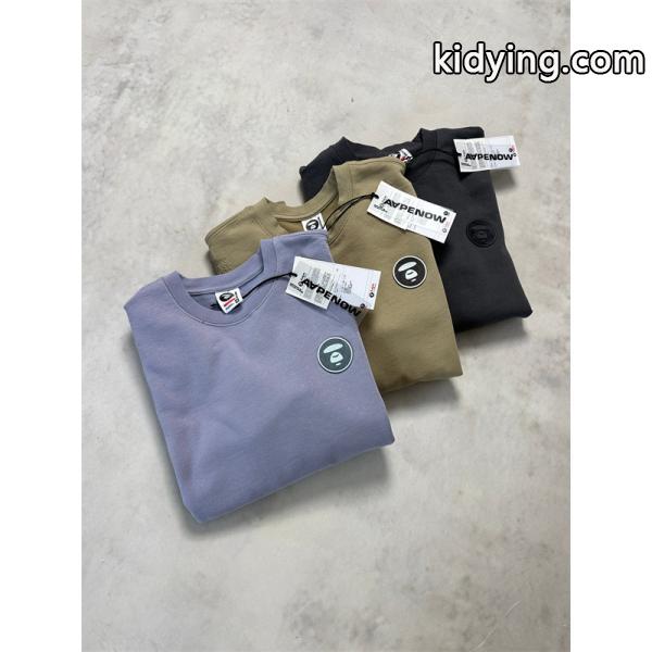 ライトブルー × カーキ × ブラック 3 色 円领 スウェット ベイプ BAPE コピー 秋冬 シンプル ユニセックス-3
