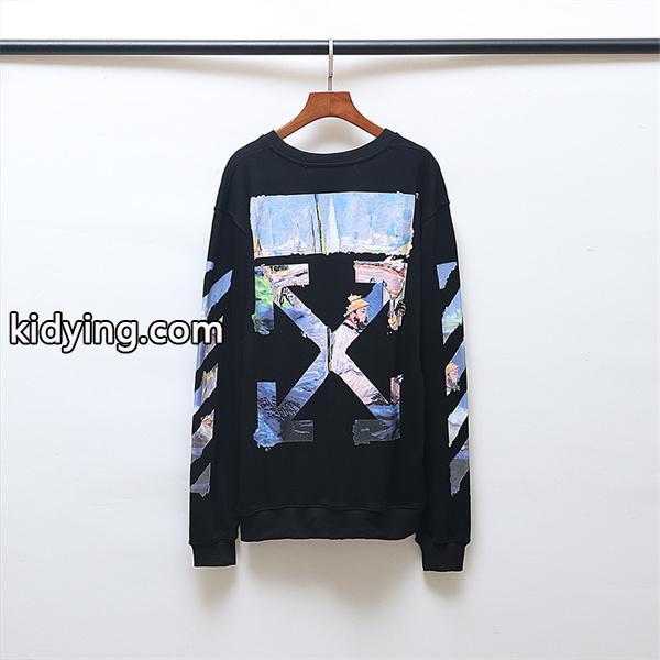 トレンド最前線 Off-White オフホワイト コピー クロスモチーフ 裏起毛 スウェット-4
