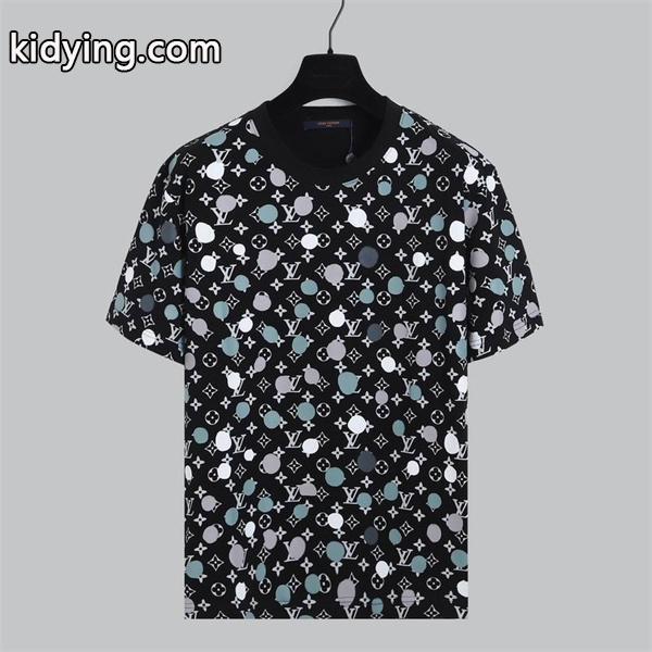 ヴィトン 新作 コピーLOUIS VUITTON品質保証高品質かわいいキャラクタープリントtシャツカッコよく黒白メンズ-0