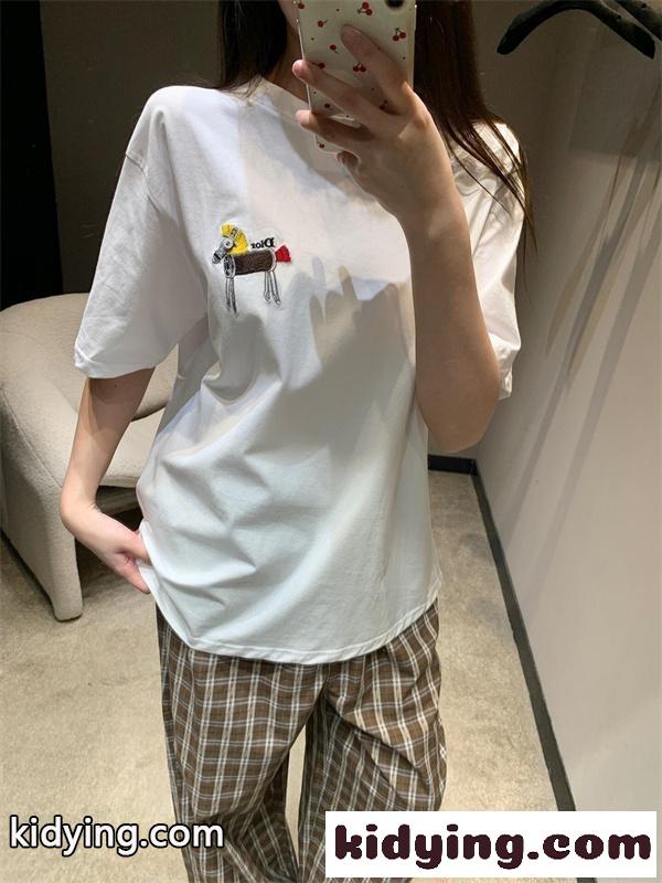人気 刺繍 半袖 Tシャツ DIOR ホワイト グレー クルーネック シンプル スーパーコピー 高級感 ディオール-8