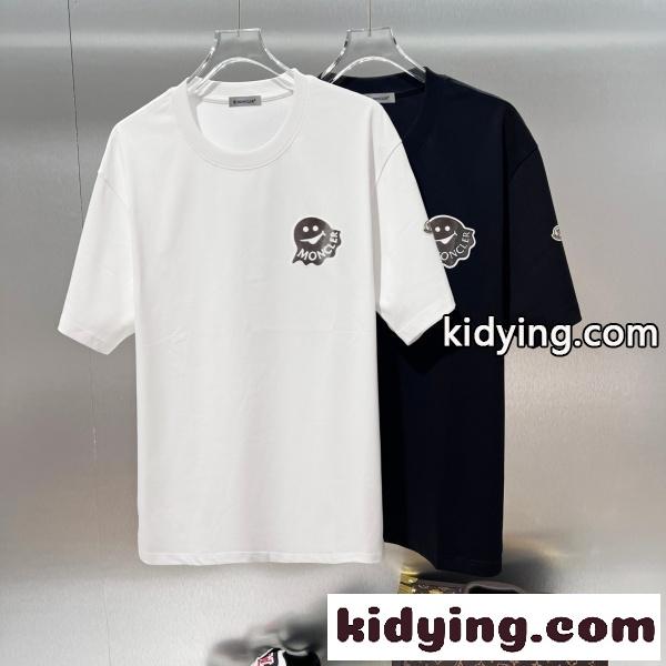 MONCLER コピー ゴーストロゴ半袖Tシャツ 人気上昇中 着映え コットンカットソー-0