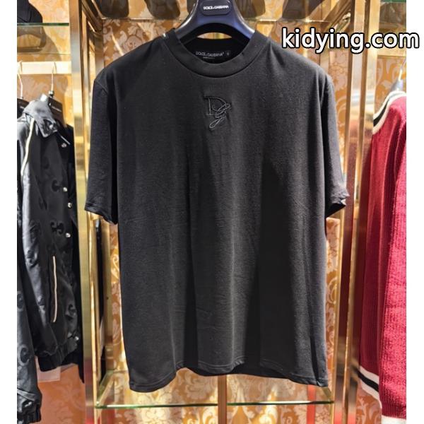 新作入荷人気肌触りのいいスムース素材ドルチェ & ガッバーナ 激安DOLCE & GABBANAストレッチtシャツ半袖黒赤-0