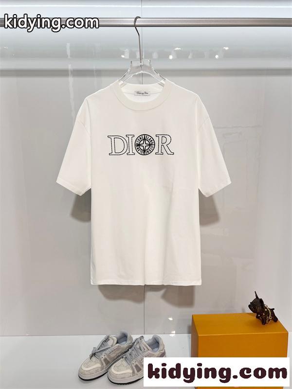 STONE ISLAND*DIOR ディオール コピー 注目商品 半袖Tシャツ ロゴ刺繍 ソフトコットン シンプル-1