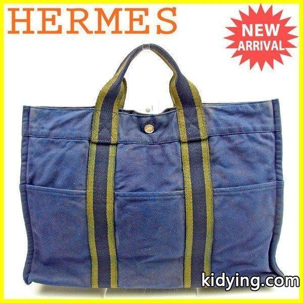 エルメス Hermes バッグ トートバッグ フールトゥ トートMM ネイビー グリーン レディース メンズ 中古 Bag :T398:BRAND DEPOT - 通販ショッピング-0