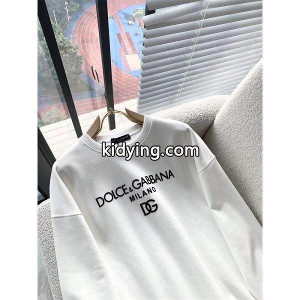 DOLCE & GABBANA コピー 秋冬 お洒落 ブラック × ホワイト 2 色 大ロゴ 円领 スウェット ドルチェ & ガッバーナ-4