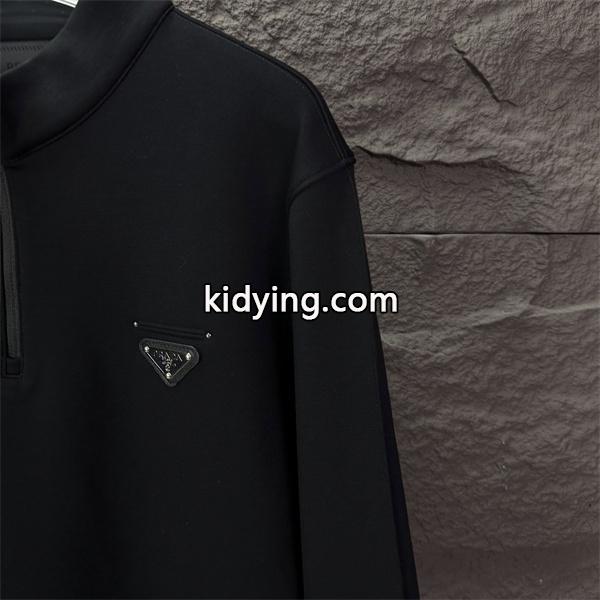 ネイビー ハーフジップ スウェット プラダ PRADA コピー 2025秋冬カジュアル シャープ-5