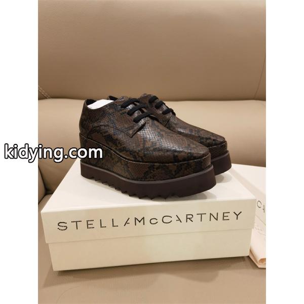 ステラマッカートニーStellaMcCartney激安蛇柄レザー厚底レースアップシューズ八センチヒール大人カジュアル単鞋-4