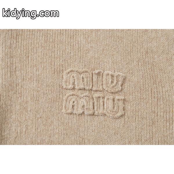きれいめ 上質 ベージュ ニットジップ ジャケット 注目 MIUMIU ミュウミュウ スーパーコピー-4