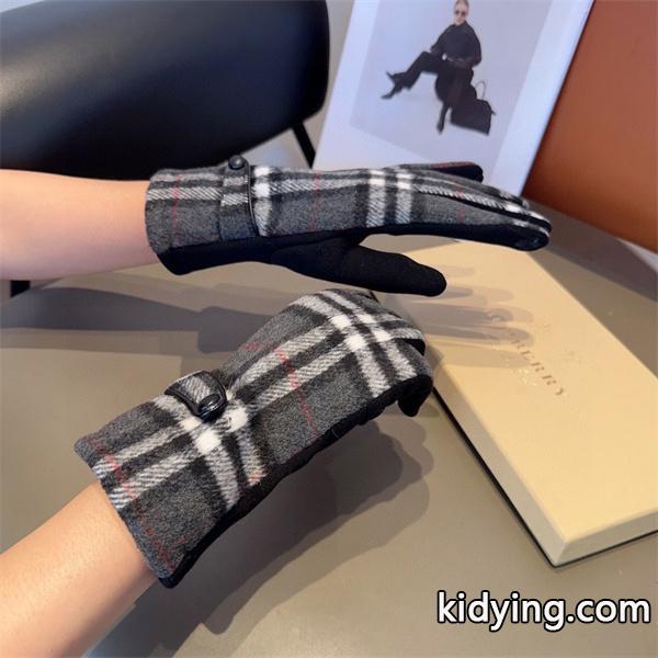 Burberry バーバリー コピー 激安 レディース グローブ ウール チェック柄 秋冬 保温 裏起毛 高品質-0