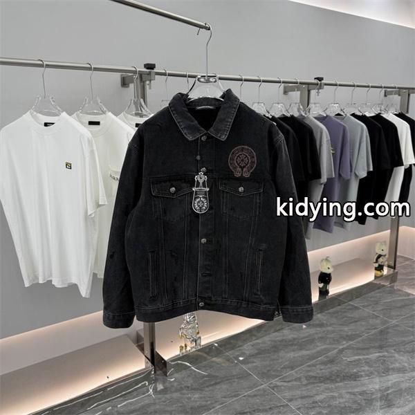 クロムハーツ スーパーコピー 上品 シック デニムジャケット クラシックロゴ 刺繍入り CHROME HEARTS-3