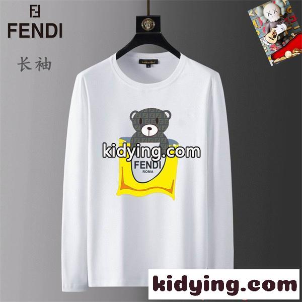 2026限定セール低価幅広い世代人気フェンディ tシャツ コピーメンズブランド長袖Tシャツ-3