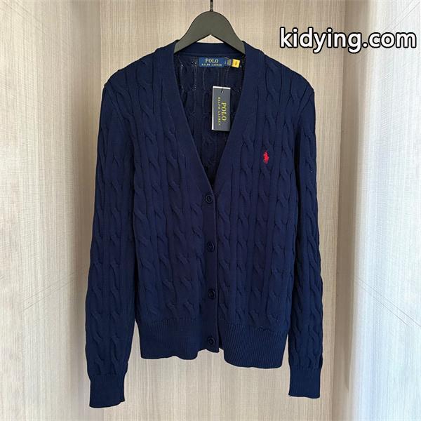 ネイビー × ライトブルー 9 色  V 领 カーディガン ポロラルフローレン POLO RALPH LAUREN 偽物 秋冬フェミニン超多色-3
