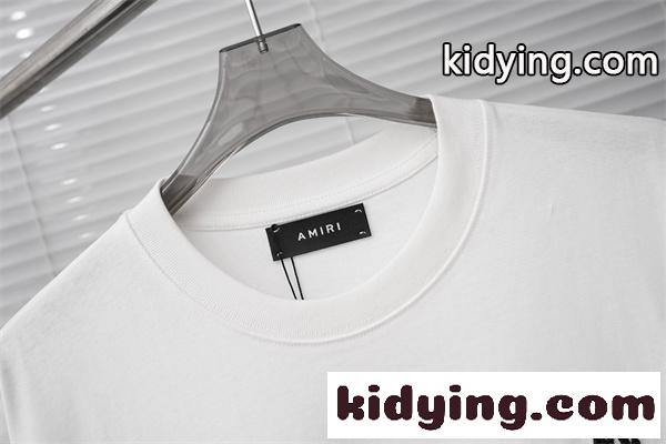 ミニロゴ 刺繍デザイン クルーネック ベーシックフォルム AMIRI アミリ コピー 半袖Tシャツ 上質カジュアル-3