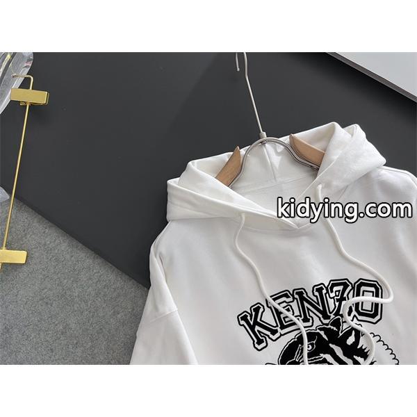 ケンゾー ホワイト 虎柄×ロゴダイナミックプリント パーカー KENZO コピー 秋冬 プレミアム トレンド-1