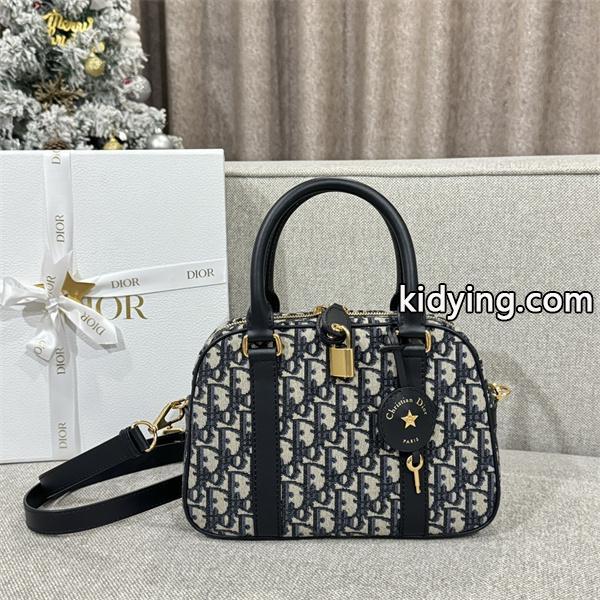 2025秋冬 ブルーグレー 人気急増 上質 収納便利 ミニボストンバッグ Dior ディオール 偽物-0