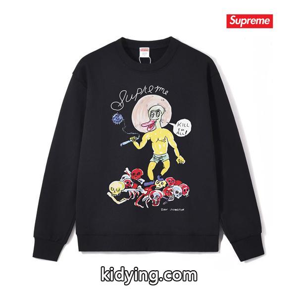 秋冬 防寒 ブラック 希少 プリント SUPREME シュプリーム スーパーコピー スウェット-0